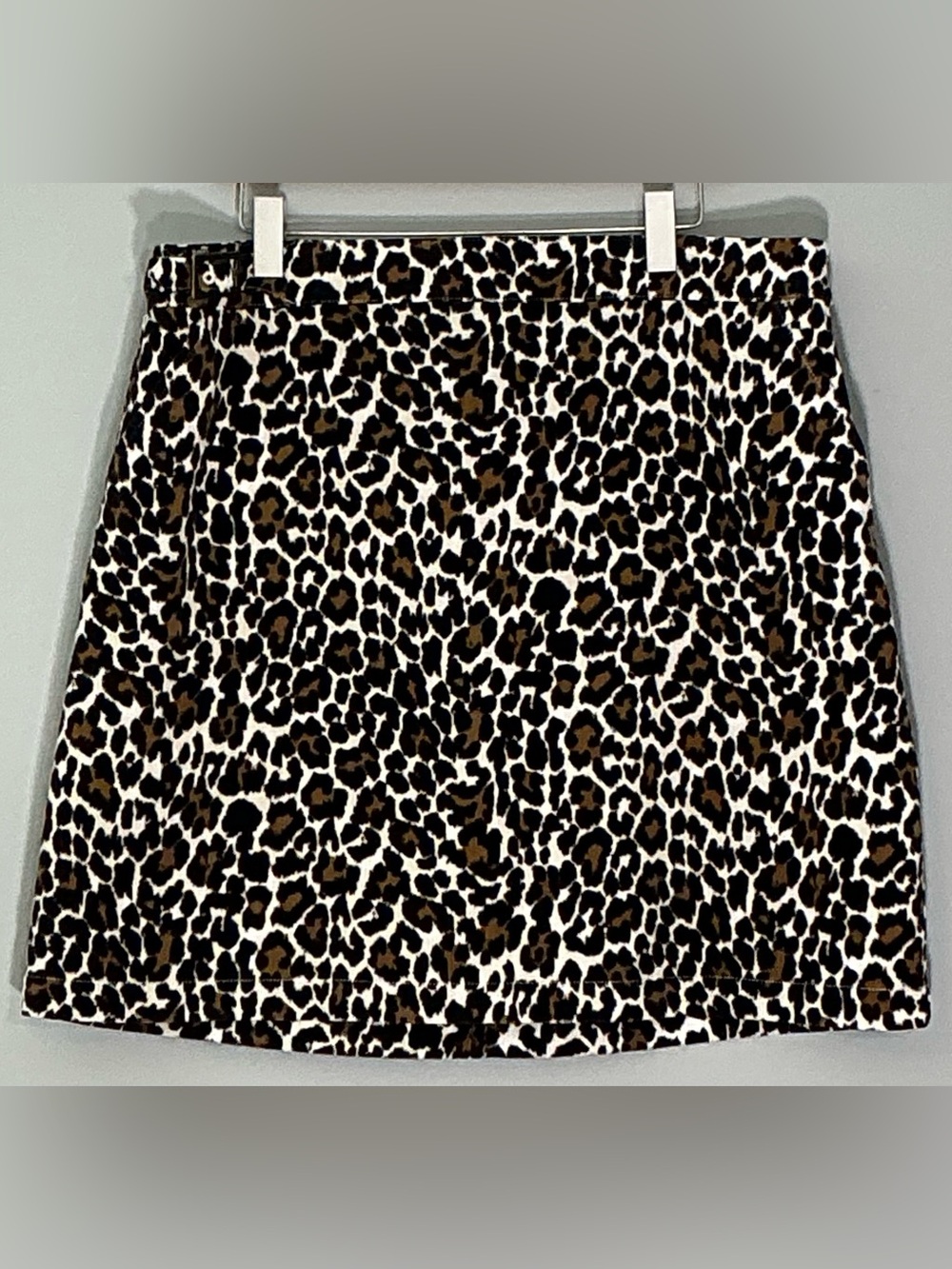 NWT J.Crew Leopard Print Corduroy Mini Skirt Size 16